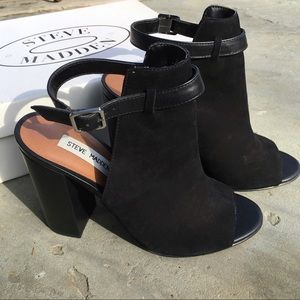 Steve Madden Black Carnabi Dress Sandal Heel